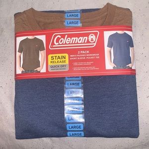 New Coleman Mens Rugged Workwear Short Sleeve Pocket Tee | Size Large -Brand New